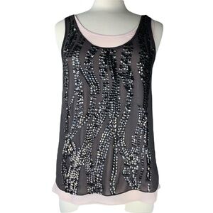 MM Couture Dusty Rose & Bronze Sequined Tank Tops